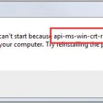 Falta fijar un api-ms-ganar-CRT-runtime-l1-1-0.dll DLL en Windows